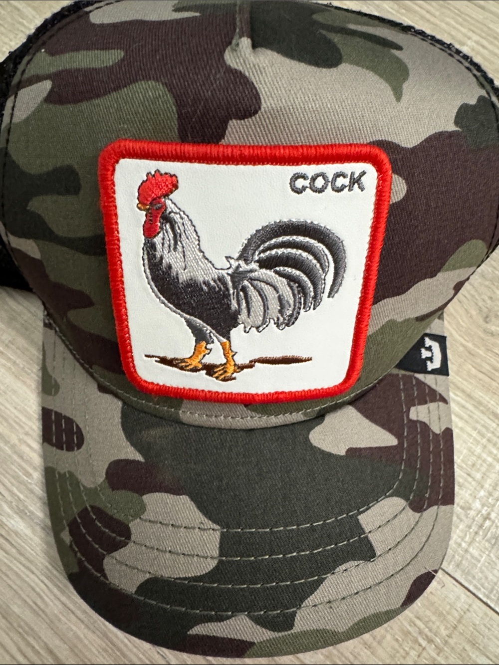 Ring Camouflage Trucker Hat with Rooster Patch - camo - Goorin Bros - Picture 3 of 4